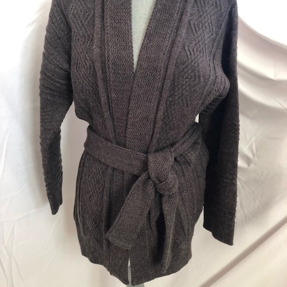 Vici Charcoal Grey Knit Wrap Cardigan Sweater - Picture 3 of 8